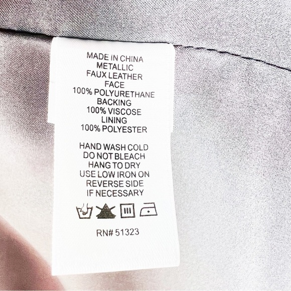 1. State Mini Slip Dress Faux Leather Metallic Silver Foil Slip Size 6 New NWT - Picture 6 of 9